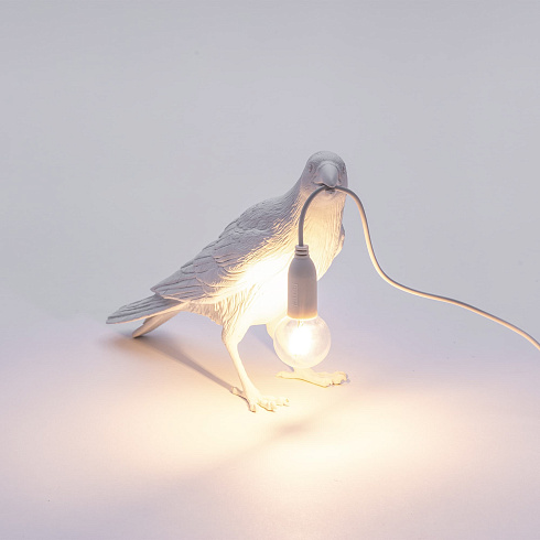 Настольная лампа Seletti Bird Waiting White Outdoor Bird Lamp 14722