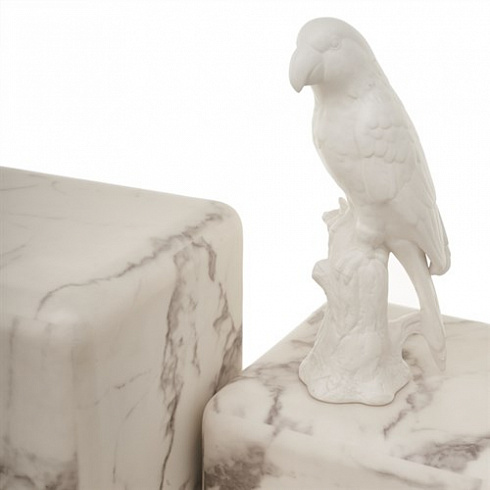 Приставной столик Pols Potten Pillar marble white S Marble look 530-300-016