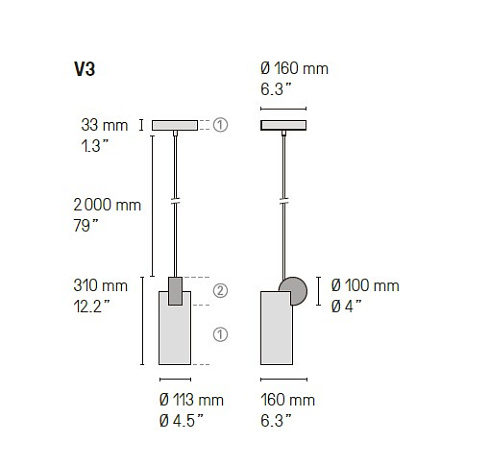 Подвесной светильник CVL Luminaires CALE(E) V3 satin brass CALE(E) V3+SB/SG
