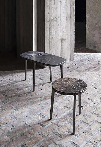 Приставной столик Bensen Side Round Carrara Side SID5001BR+Carrara Top