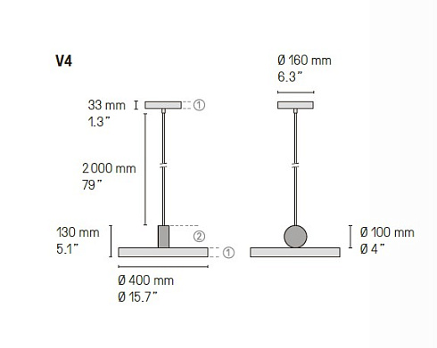 Подвесной светильник CVL Luminaires CALE(E) V4 satin brass CALE(E) V4+SB/SG