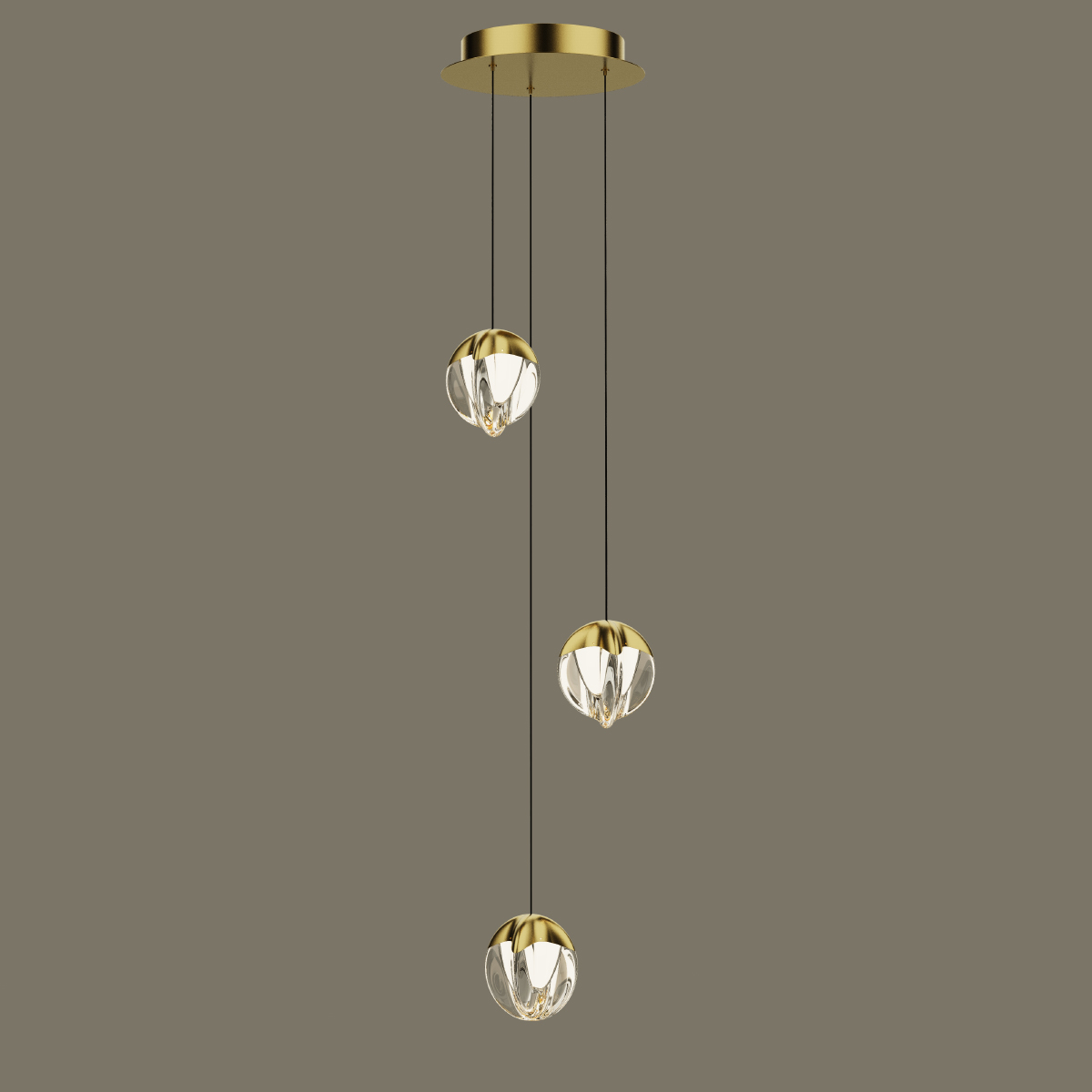 Подвесной светильник MD24001033-3A gold/clear