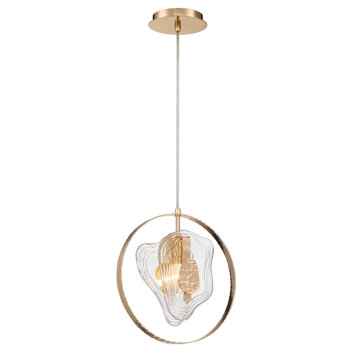 Подвесной светильник P60669-1 gold/clear