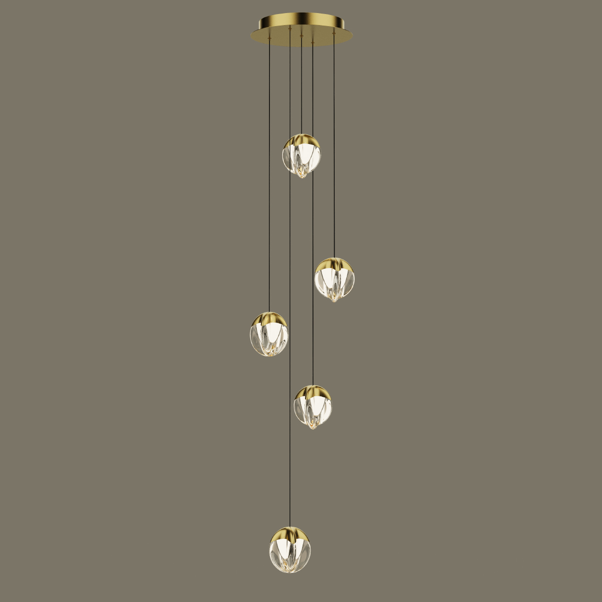 Подвесной светильник MD24001033-5A gold/clear