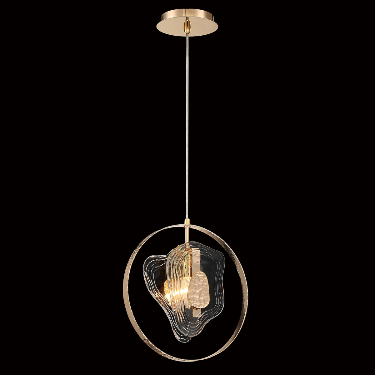 Подвесной светильник P60669-1 gold/clear