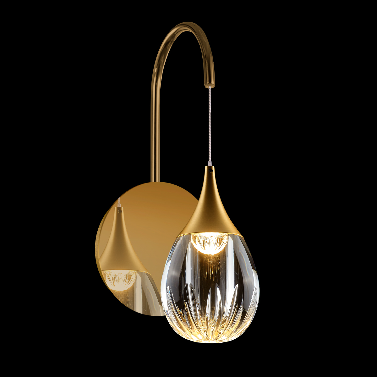 Бра MB24001004-1A gold/clear