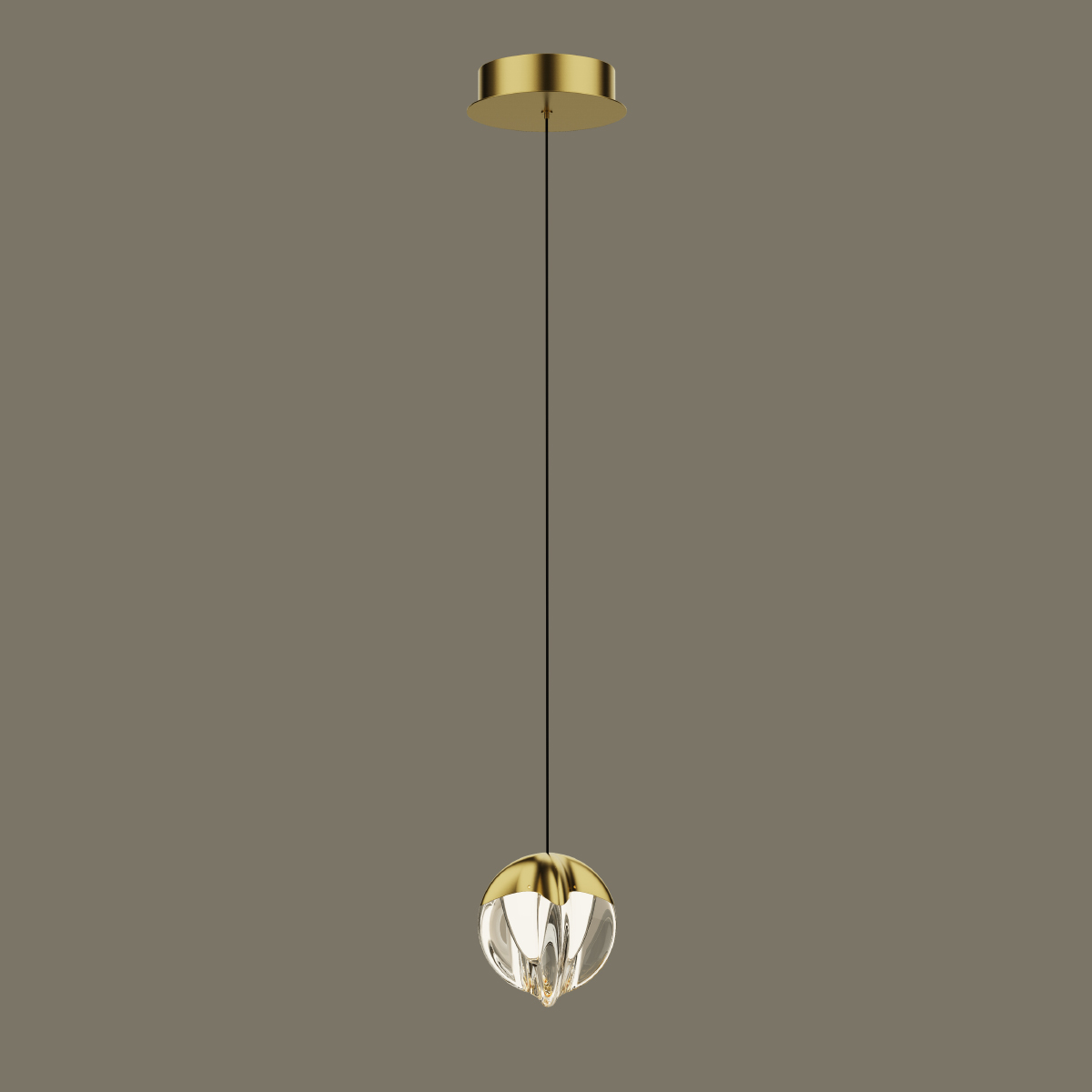 Подвесной светильник MD24001033-1A gold/clear