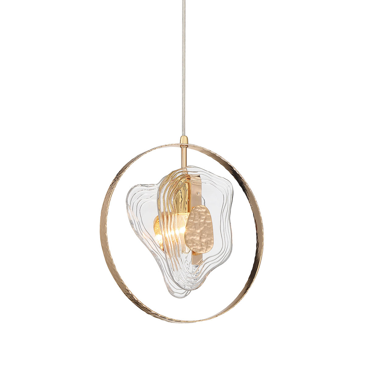 Подвесной светильник P60669-1 gold/clear