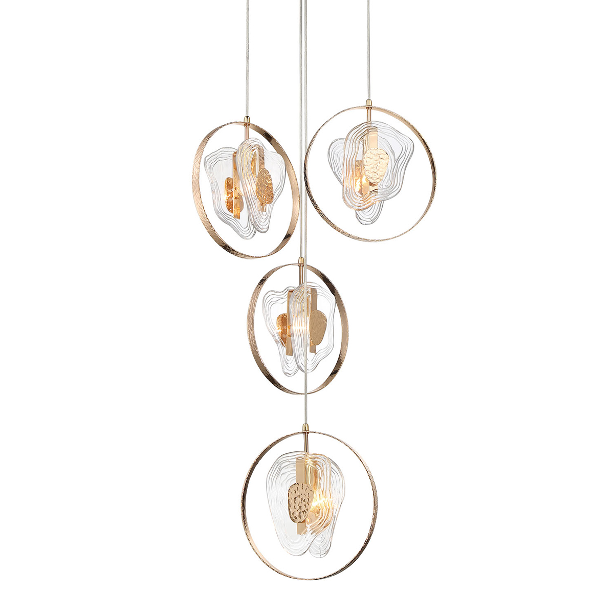 Подвесной светильник P60669-4 gold/clear