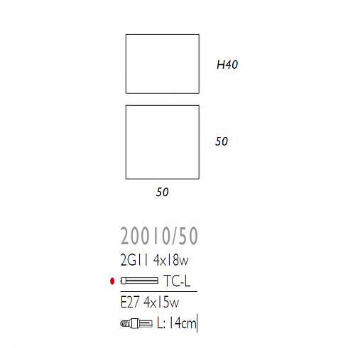 Настенный/Потолочный светильник Ole 20010/50 BC Block