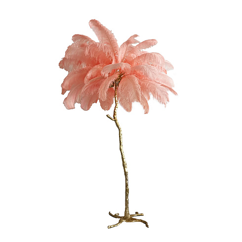 Торшер Delight Collection BRFL5014 pink Ostrich Feather BRFL5014 pink/antique brass
