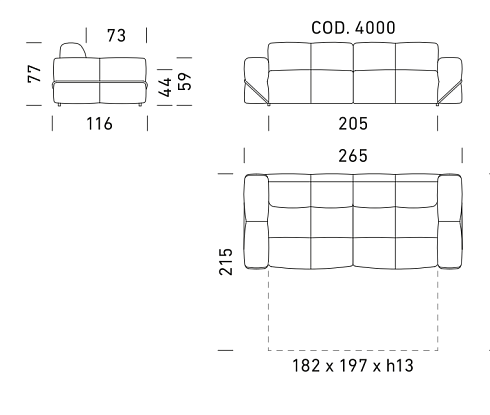 Диван Dienne Salotti Nube Bronzo / Naturale 2025
