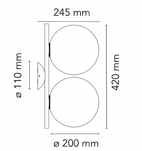 Настенный светильник Flos IC Lights C/W1 Double chrome IC Lights F3157057