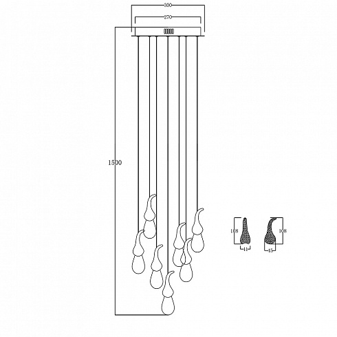 Подвесной светильник Delight Collection OMG07287-7 gold Seed
