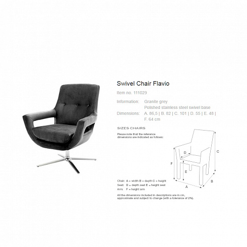 Вращающееся кресло Eichholtz Flavio Swivel Chair 111029