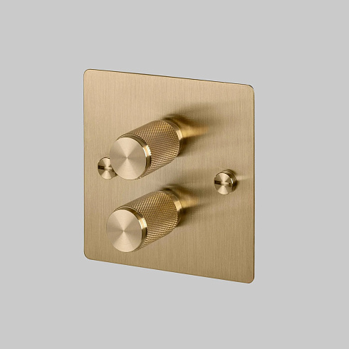 Диммер Buster and Punch 2G Cross Brass/brass Switches UK UK-DI-CO-2G-LED-BR-A
