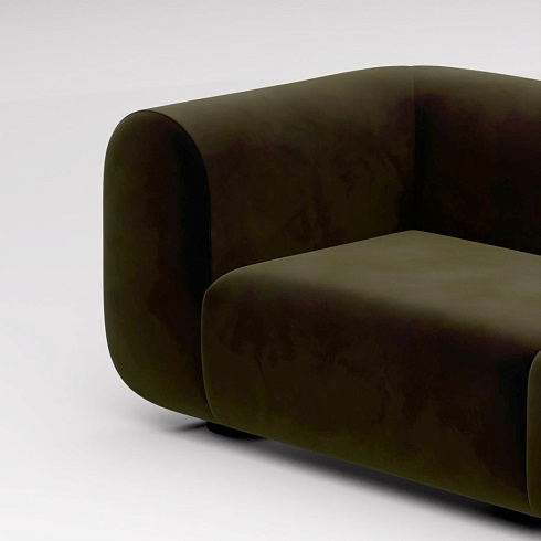 Диван Tom Dixon Plump Left Arm & Right Facing Chaise Longue Modular - Configuration 7 - Forest (Royal 162) Plump Plump-Sofa-Comb4-RLFR0162