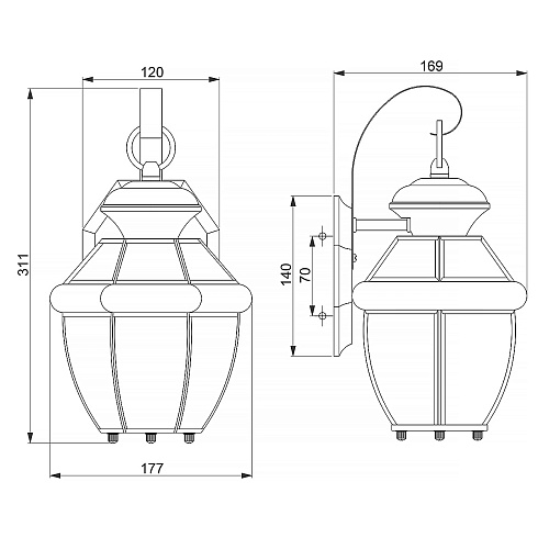 Настенные фонари Quoizel QZ-NEWBURY2-S-PB 
