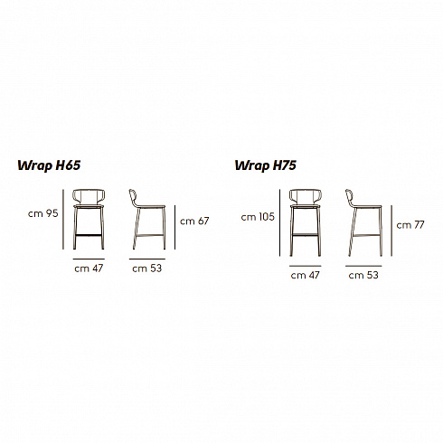 Полубарный стул Midj Wrap H65 M TS Wrap S1590H0