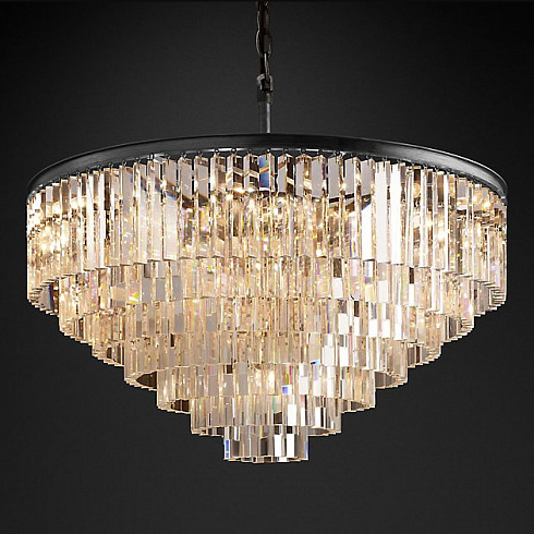 Люстра Restoration Hardware 1920s Odeon Clear Glass Fringe 7-Tier Grey Iron 1920s Odeon 68060490 CRYS