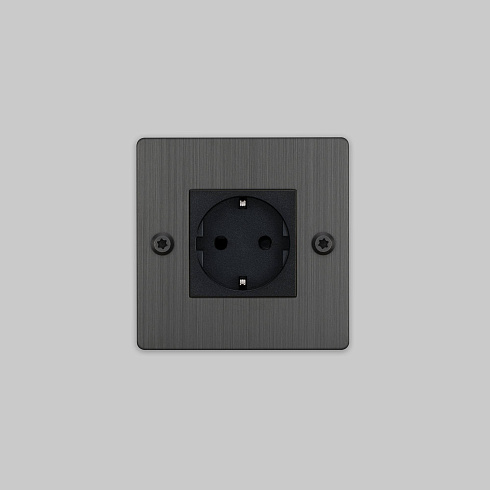 Розетка Buster and Punch 1G / Schuko Type F / Linear / Without B+P Logo / Steel Sockets CSC-074095