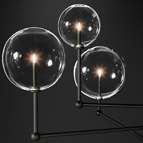 Люстра Restoration Hardware Glass Globe Mobile 46" Polished Black Glass Globe 68090116 BLK