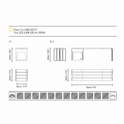 Скамья B.lux Vanlux Lap Bench 45B Led Rust Lap