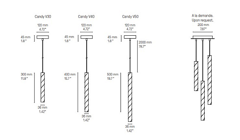 Подвесной светильник CVL Luminaires CANDY 30 Satin Graphite CANDY V300+SG