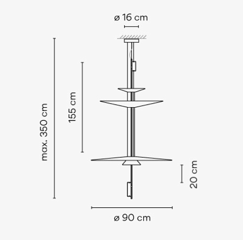 Подвесной светильник Vibia Flamingo 1560 Graphite Flamingo 156018/1B