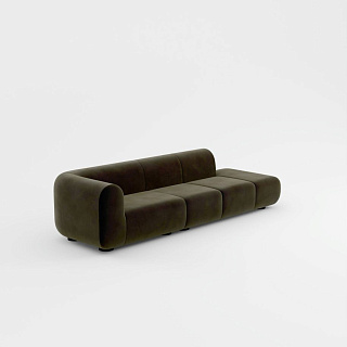 Plump Left Arm & Right Facing Chaise Longue Modular - Configuration 7 - Forest (Royal 162)