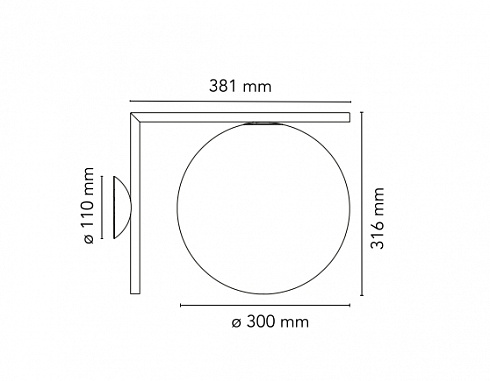 Настенный/Потолочный светильник Flos IC Lights C/W2 brass Ic Lights F3179059