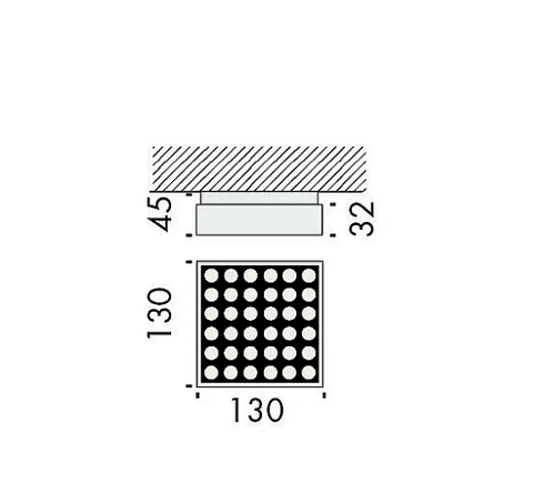 Потолочный светильник Viabizzuno mn Sistema 130x130 Bianco V 3000К On/off   Sistema Vb5.650.158