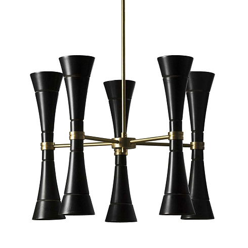 Люстра Chelini Cone Cone Cone black+satin brass
