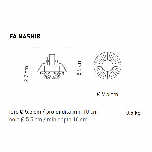Встраиваемый светильник Axo Light FA NASHIR 12V Spotlight FANASHIRCSTR12V