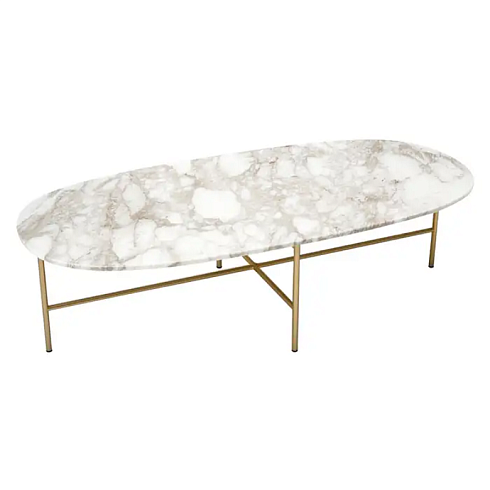 Журнальный столик Tacchini Soap 130  Soap T25 Matt Champagne Gold / T31 White Calacatta Marble