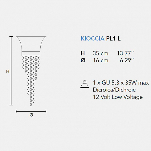 Встраиваемый светильник Masiero KIOCCIA PL 1 L Cromo TR Asfour KIOCCIA