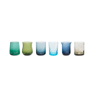 Texture Nuance Blue/Green H.10.2 cm set of 6