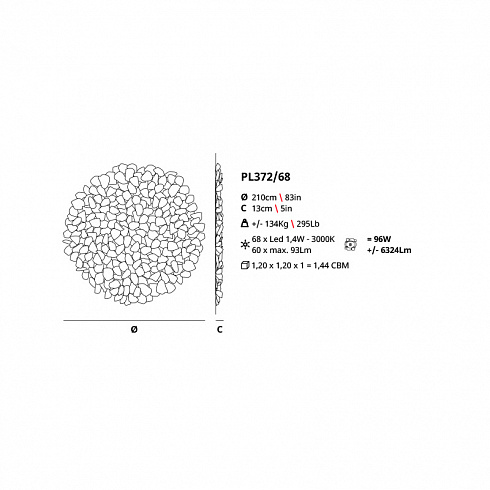 Настенный/Потолочный светильник Serip PL372/68 Pathleaf