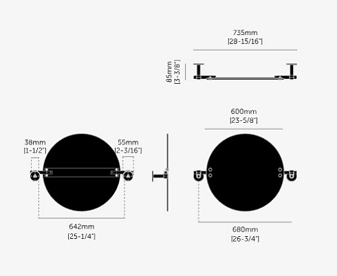 Зеркало Buster and Punch Cast Large Steel Cast UMRG-074345