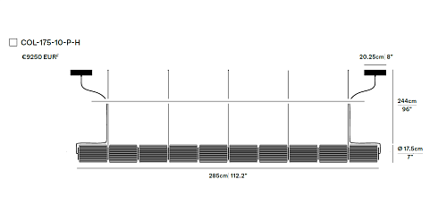Подвесной светильник A-N-D Column 10 175 Horizontal Amber  Column COL-175-10-P-H-AMB