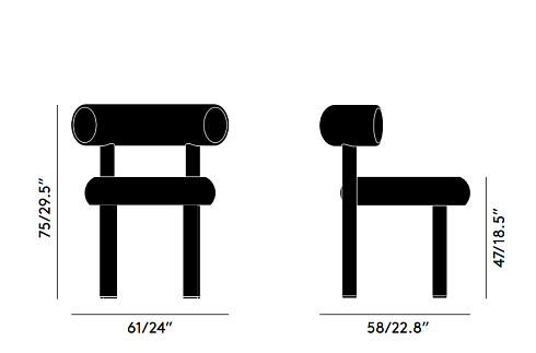 Обеденный стул Tom Dixon FAT Dining Chair Hero 0211 FAT FATDC01HE0211BL