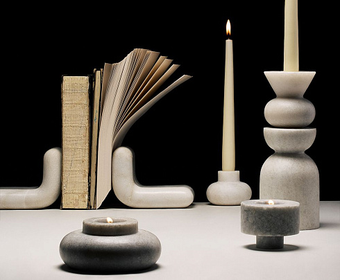 Подсвечник Tom Dixon Stone Stacking white Stone STCH11W