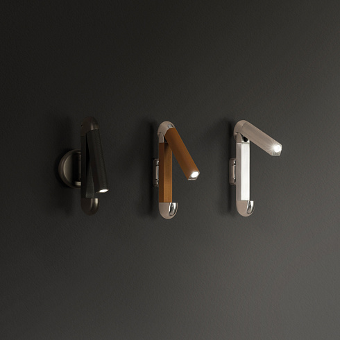 Настенный светильник Contardi Picchio Polished aluminium / Cognac leather с внешним драйвером Picchio ACAM.006310