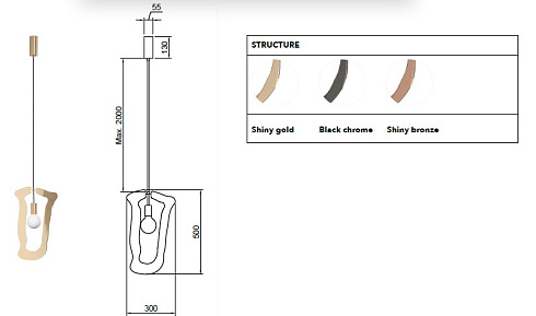 Подвесной светильник Hind Rabii Esprit Ya-Ya 2 Black chrome Esprit Ya-Ya 10203