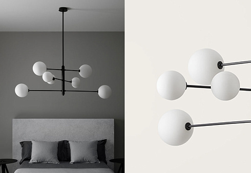 Люстра Aromas del Campo Atom Matt Black Atom C1214/8+Matt Black