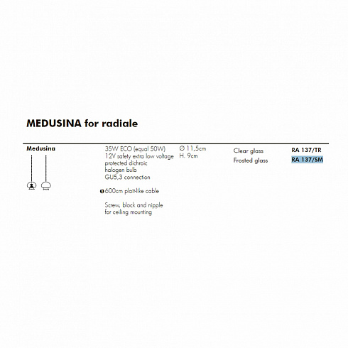 Подвесной светильник Album RA 137/SM RADIALE