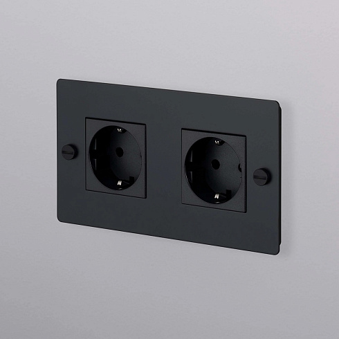 Розетка Buster and Punch 2G Schuko Type F black Sockets CSC-021985