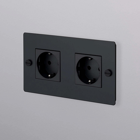 Розетка Buster and Punch 2G Schuko Type F black Sockets CSK-023440