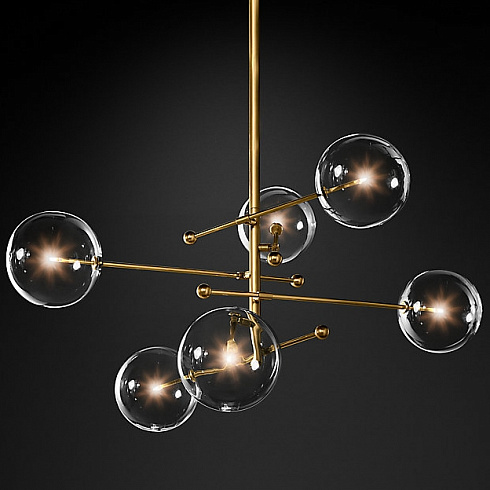 Люстра Restoration Hardware Glass Globe Mobile 55" Lacquered Burnished Brass Glass Globe 68090118 LBB