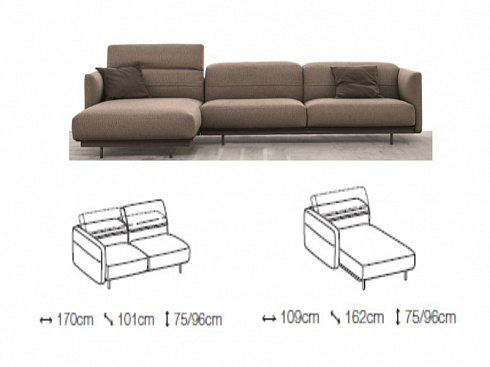 Диван Ditre Italia Arlott High Arlott L2000S+H2000D